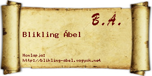 Blikling Ábel névjegykártya